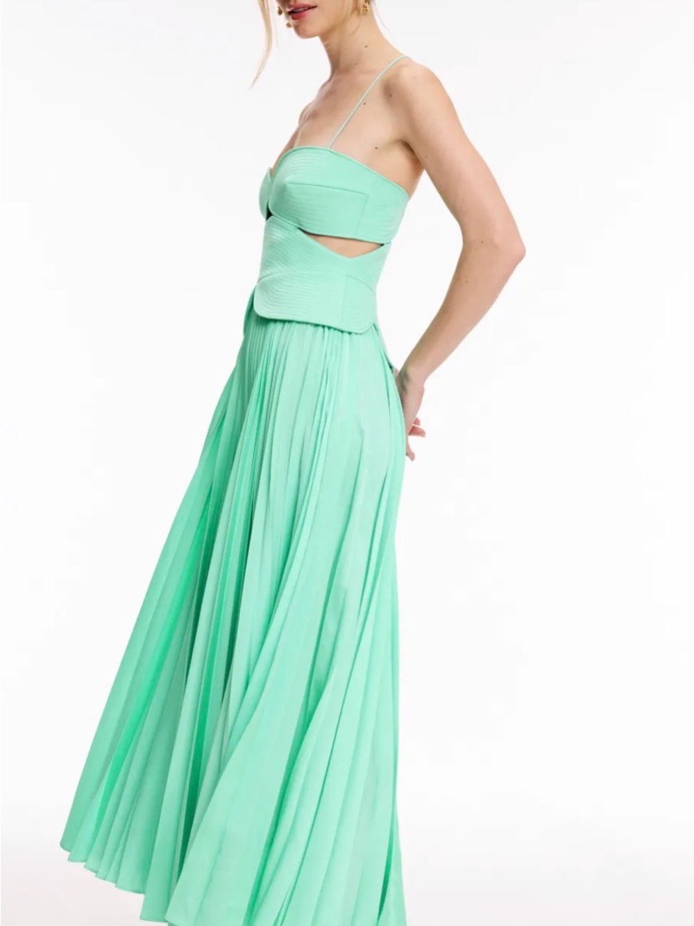 Acler Mint Green Pleated Maxi Skirt